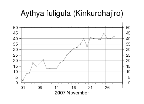 キンクロハジロの総数の変化